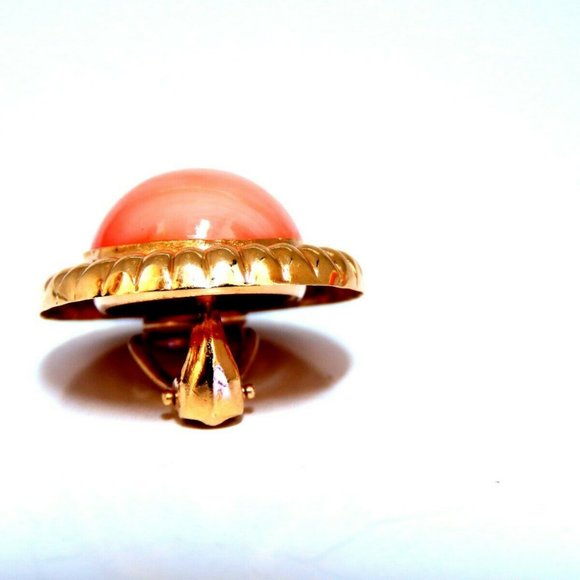 20mm Natural Coral Clip Earrings 14kt